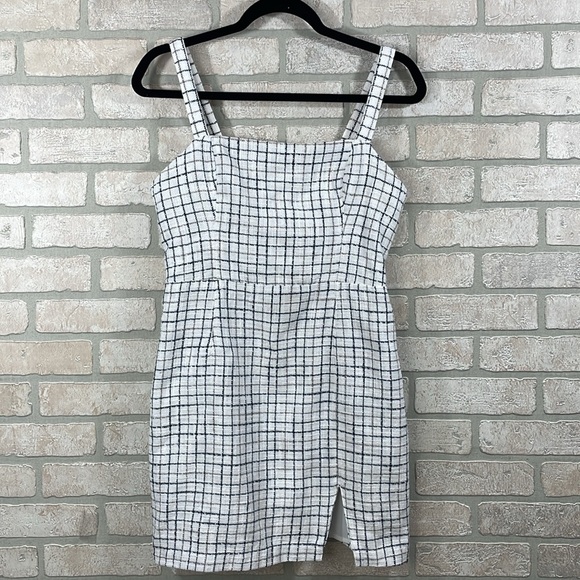 ABERCROMBIE & FITCH white tweed mini dress size M - Picture 3 of 12